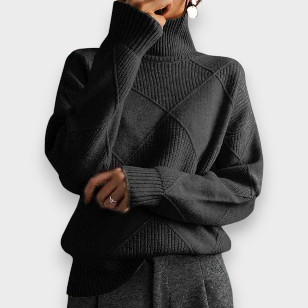 Remmy | Pull à col roulé structuré en tricot
