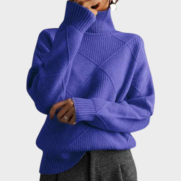 Remmy | Pull à col roulé structuré en tricot