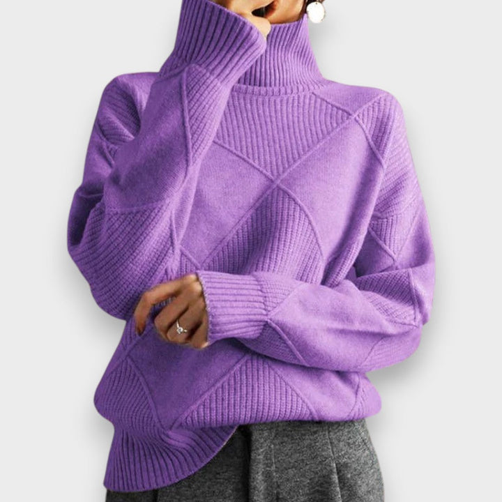 Remmy | Pull à col roulé structuré en tricot