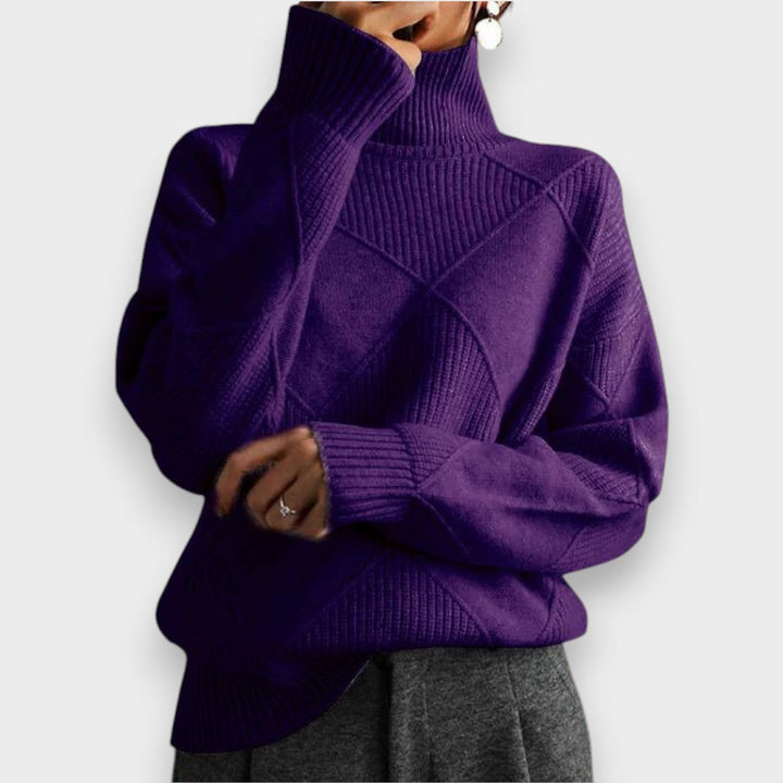 Remmy | Pull à col roulé structuré en tricot