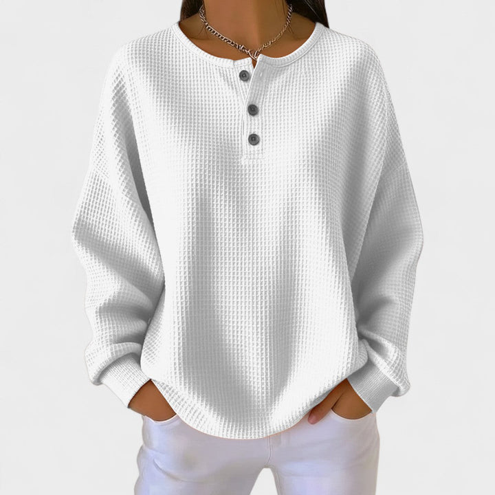 Piper | Pull Henley en Tricot Waffle Douillet