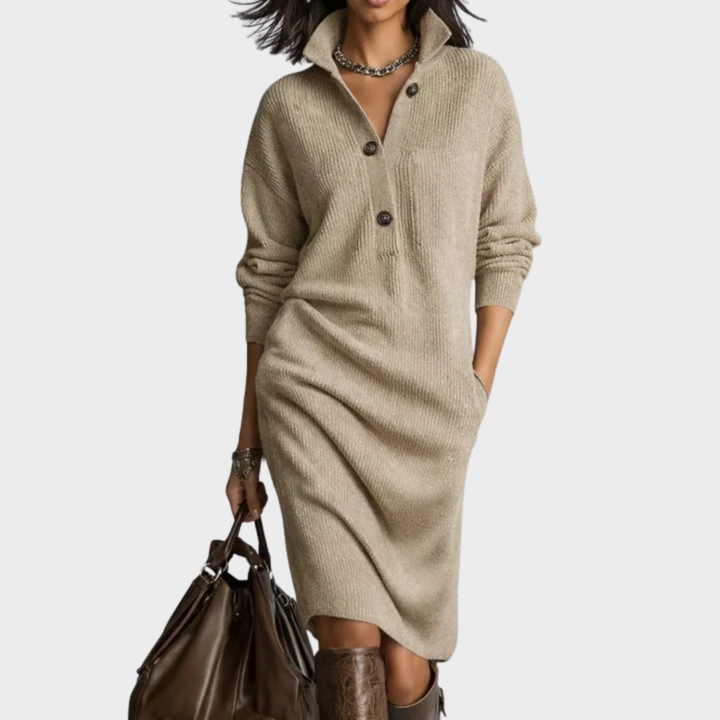 Nancy | Robe d'Hiver Élégante avec Boutons