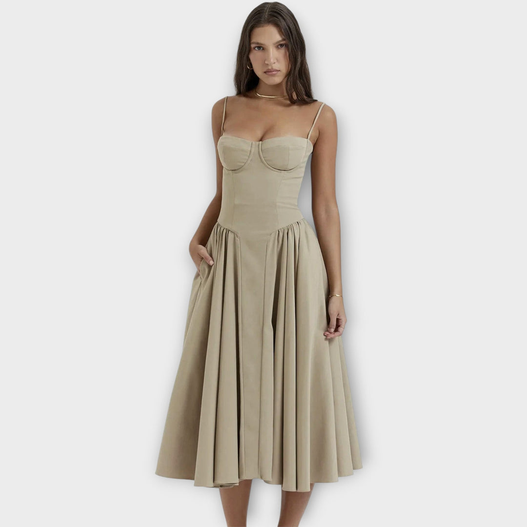 Gesine - Robe Midi Corset Sans Manches