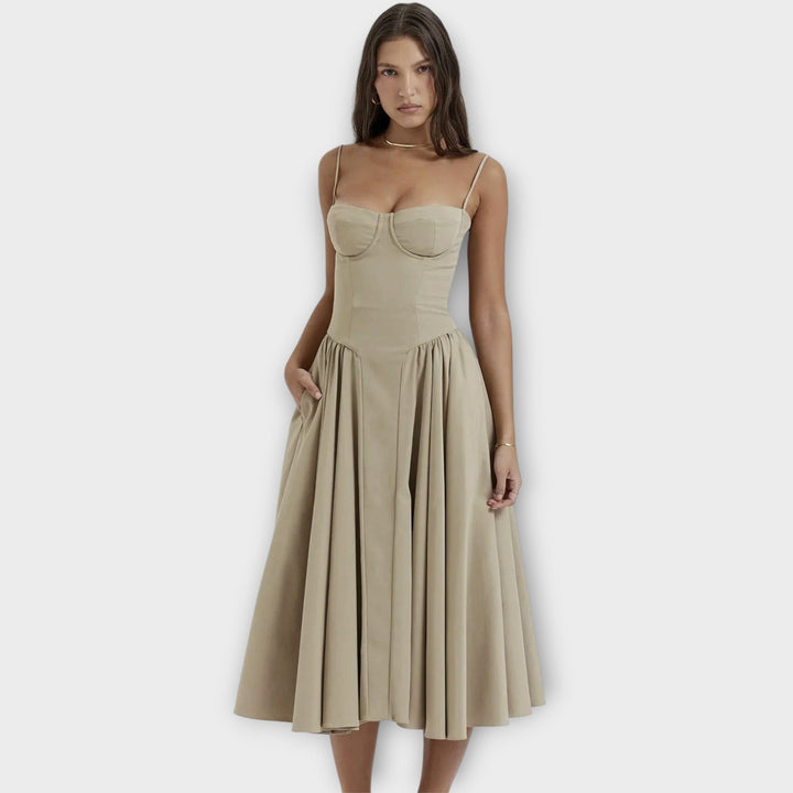 Gesine - Robe Midi Corset Sans Manches