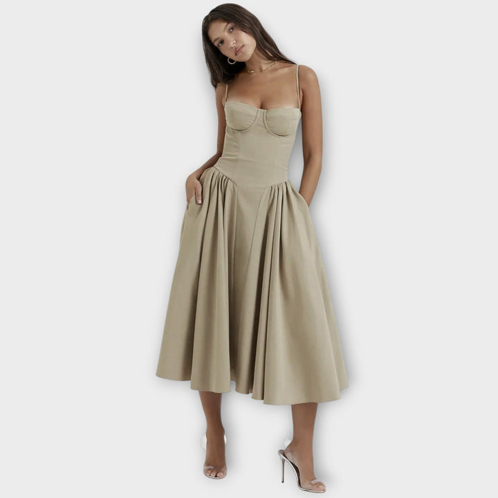 Gesine - Robe Midi Corset Sans Manches