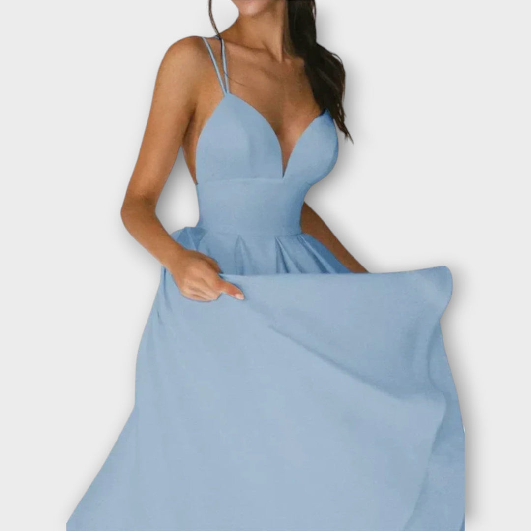 Ailana - Robe Femme avec Décolleté en V Profond