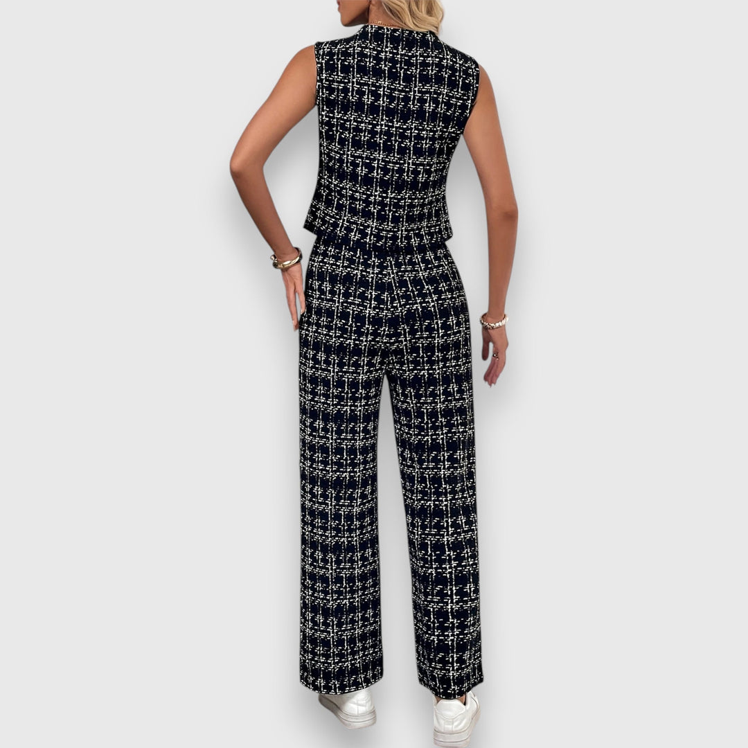 Jasmína - Ensemble Deux Pièces avec Décolleté en V et Pantalon Assorti