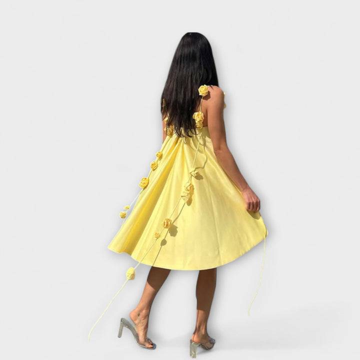 Jordan - Robe Mini Sans Manches Élégante avec Imprimé Floral