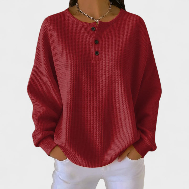 Piper | Pull Henley en Tricot Waffle Douillet