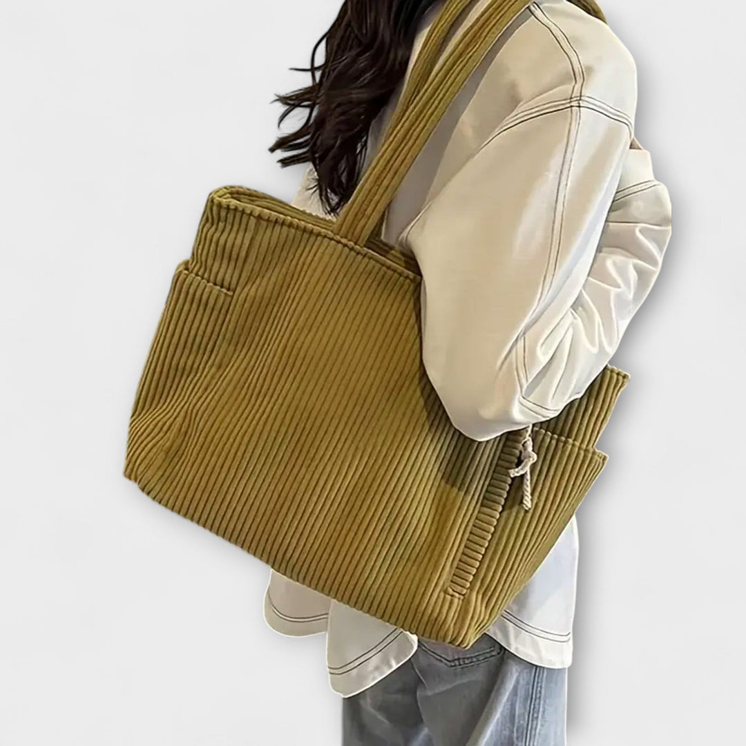 Tilda – Sac fourre-tout côtelé avec détail en cordon