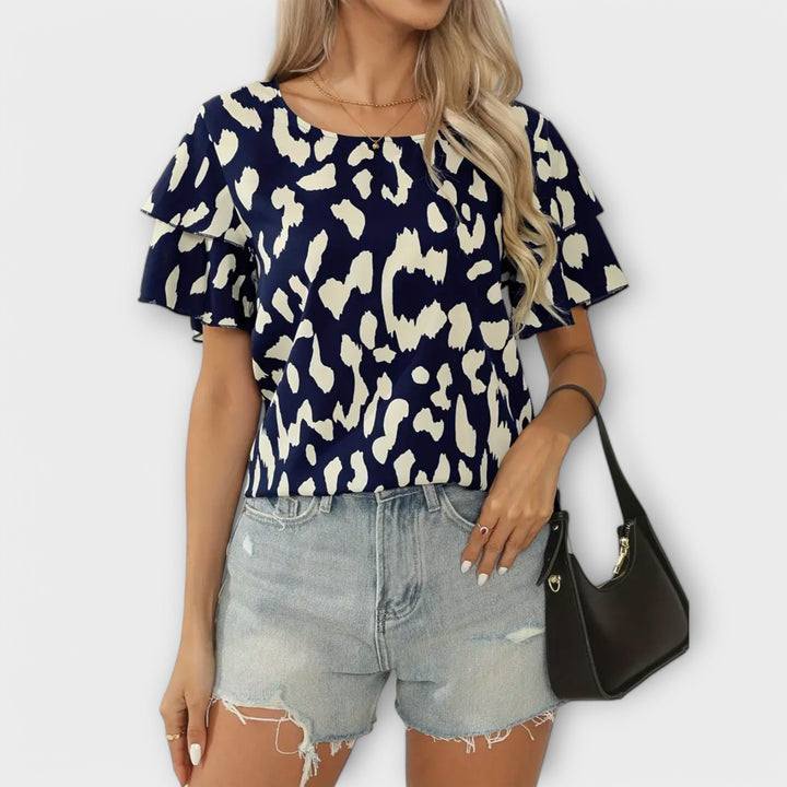 Evelyn – Blouse Décontractée avec Encolure Ronde