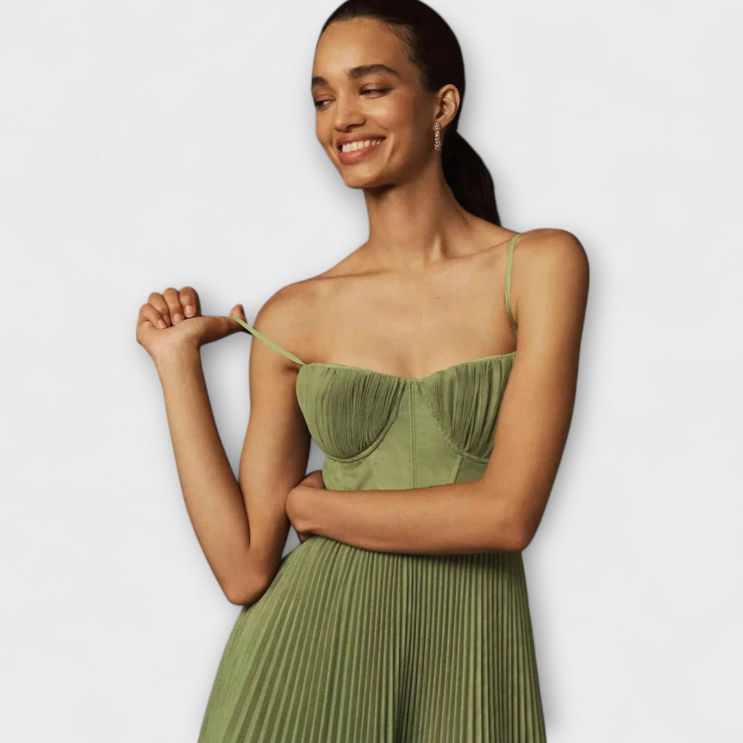 Marilyn - Robe Midi en Tulle avec Design Bustier