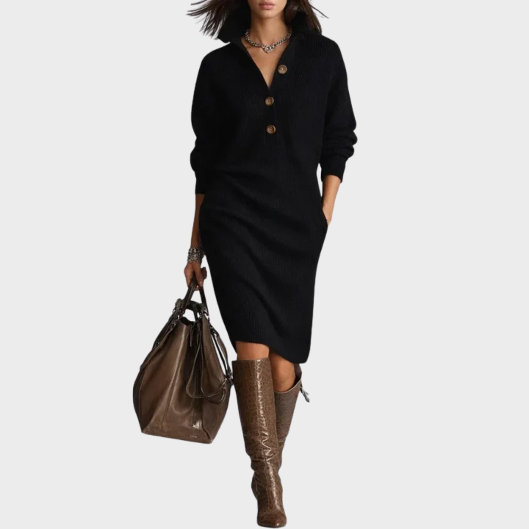 Nancy | Robe d'Hiver Élégante avec Boutons