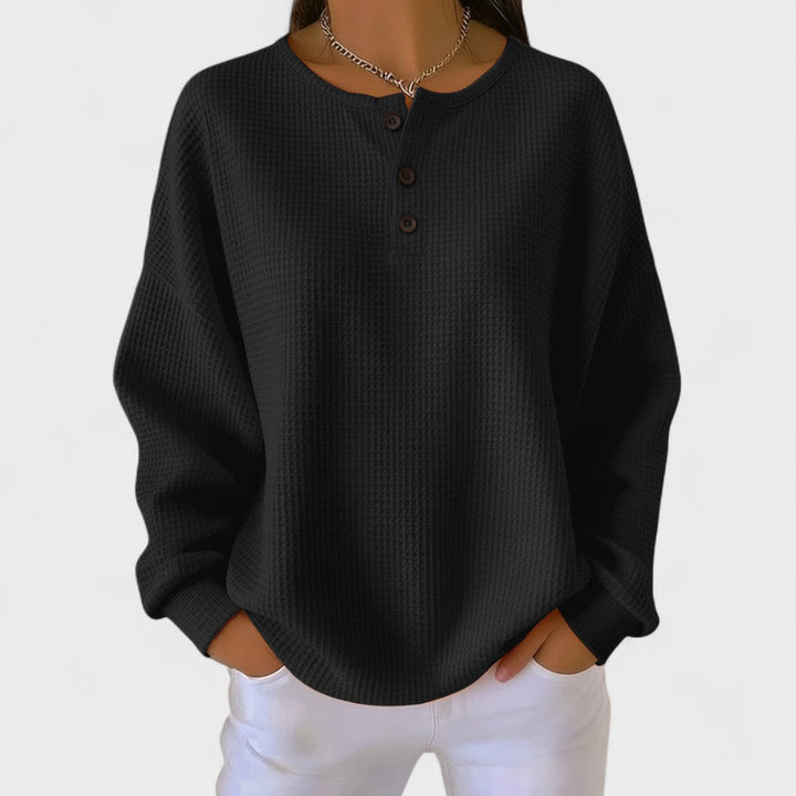 Piper | Pull Henley en Tricot Waffle Douillet