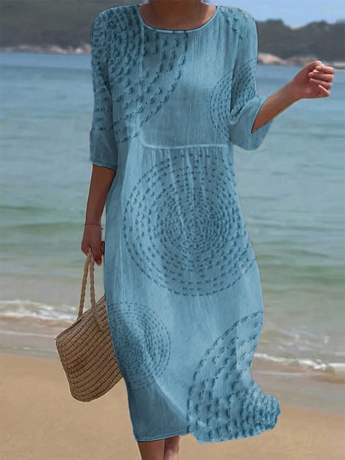 Robe décontractée femme brodée.