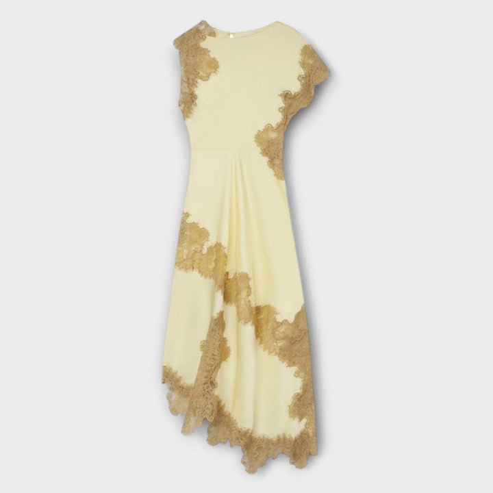 Margaret - Robe Maxi avec Accent en Satin et Dentelle