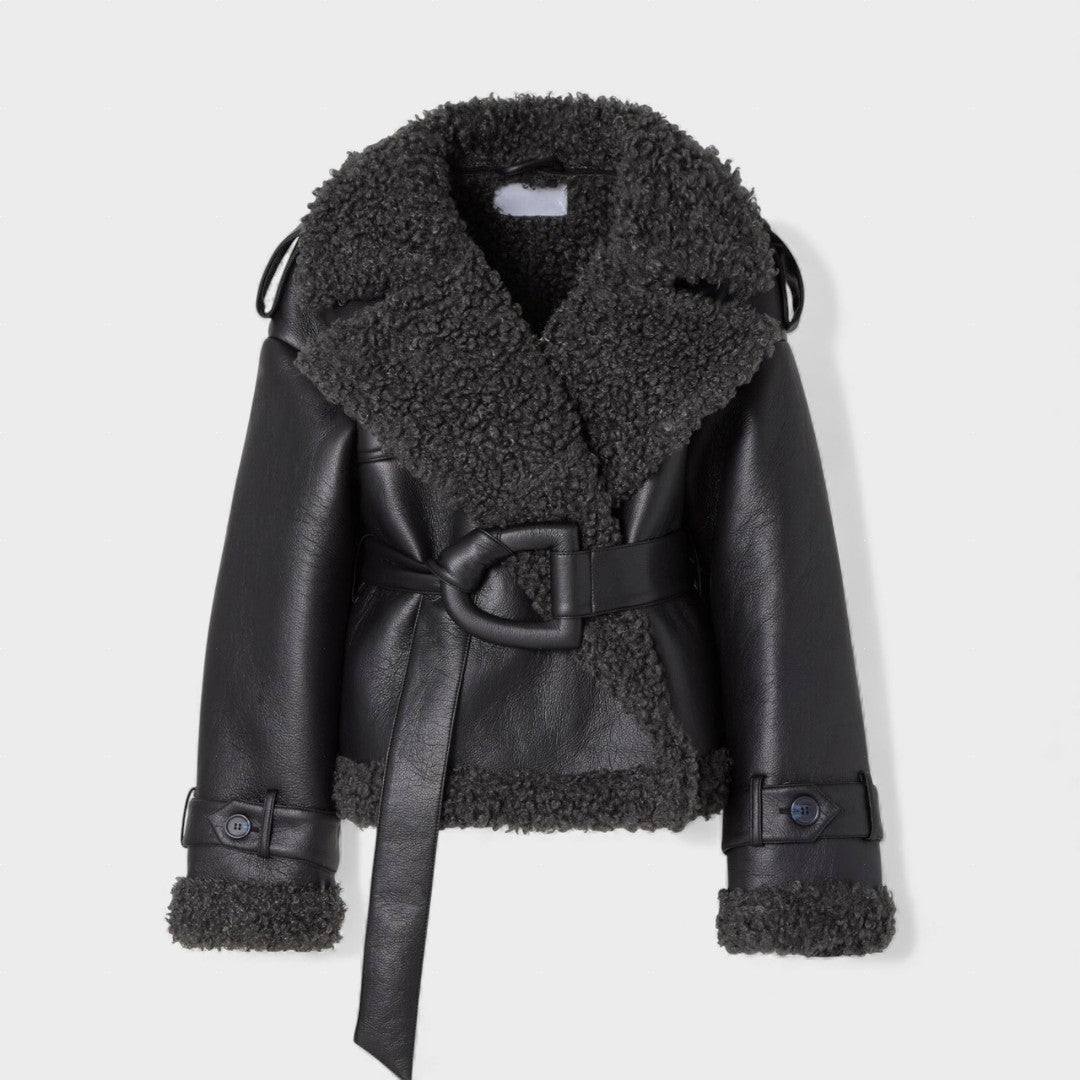 Grace | Manteau en shearling avec ceinture