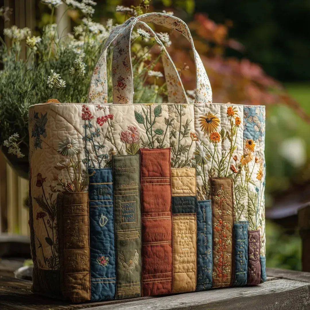 Borsa™ Matelassé Artigianale: Livres et Fleurs