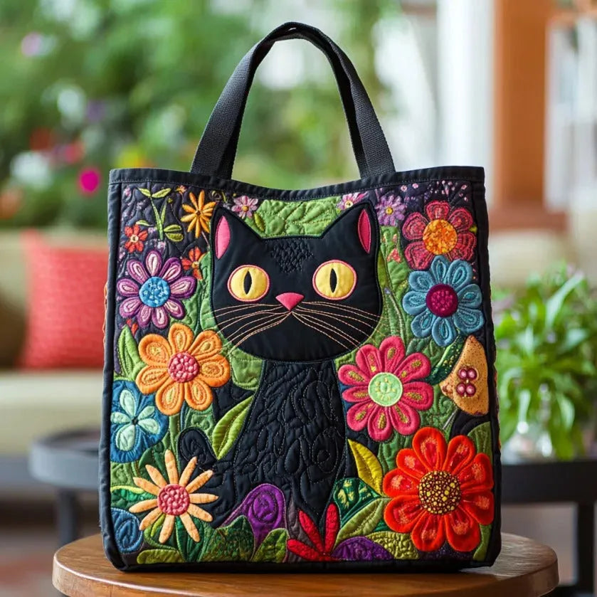 Sac à Bandoulière Rembourré Chat Noir