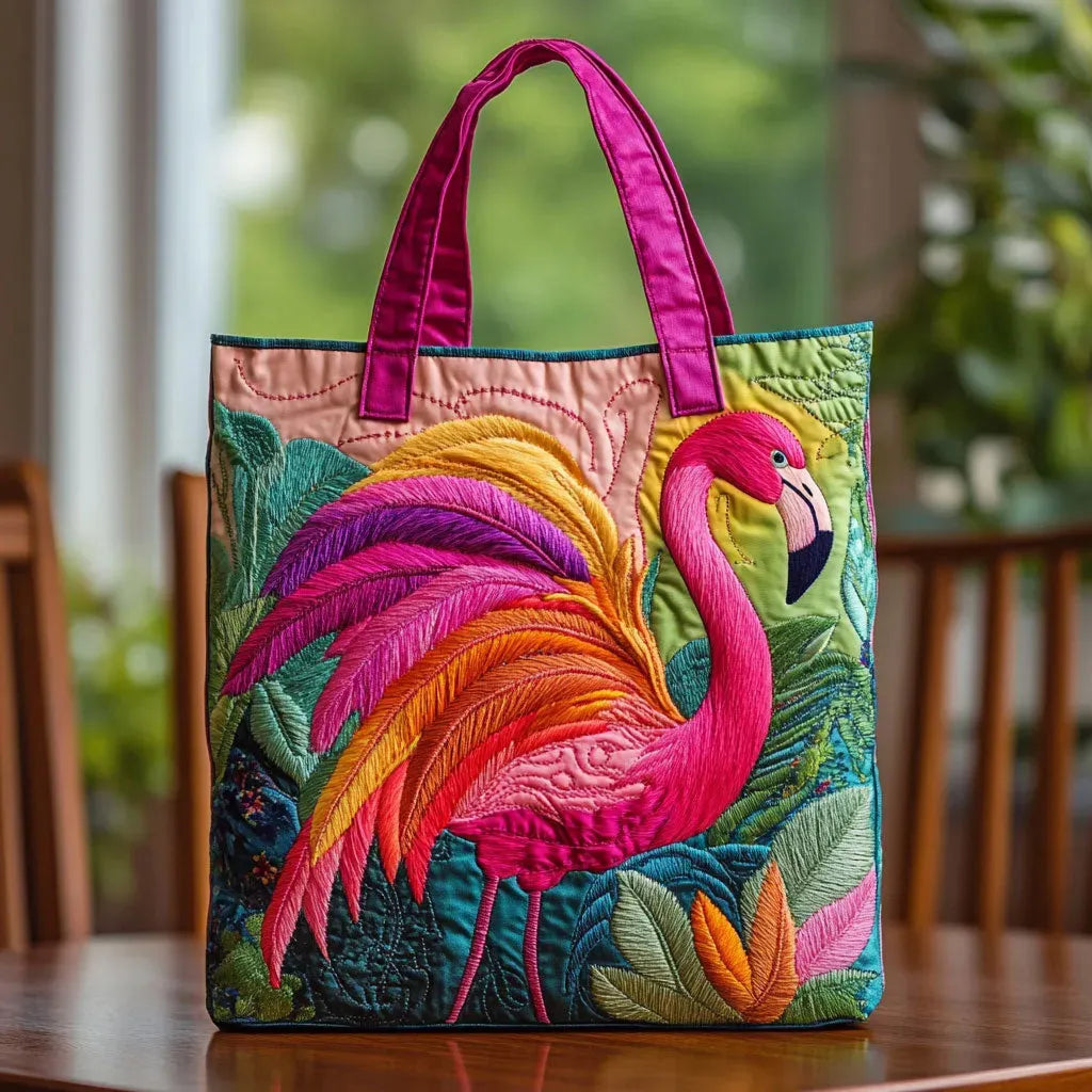 Borsa™ à Épaule Rembourrée avec Flamant Rose