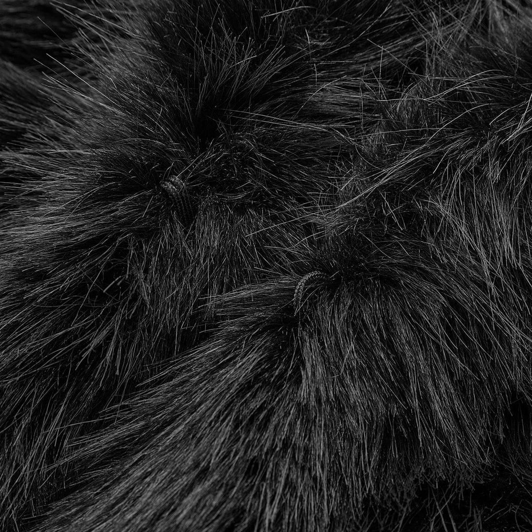 Jade | Manteau de Luxe en Fourrure Synthétique Noire