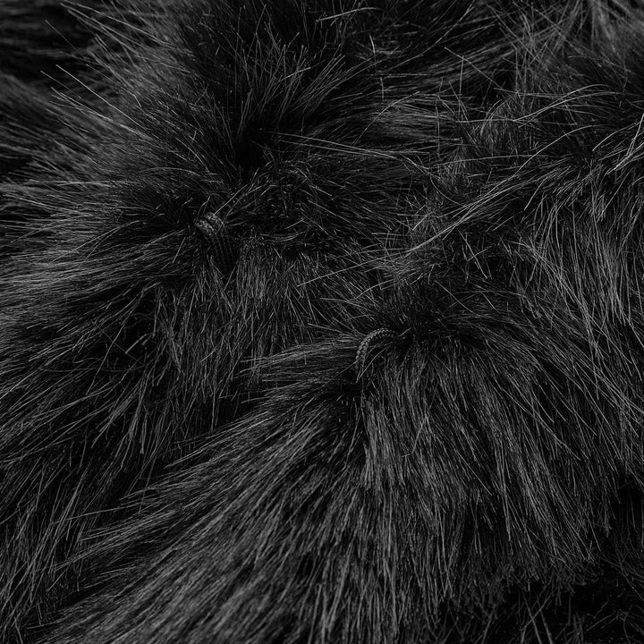 Jade | Manteau de Luxe en Fourrure Synthétique Noire