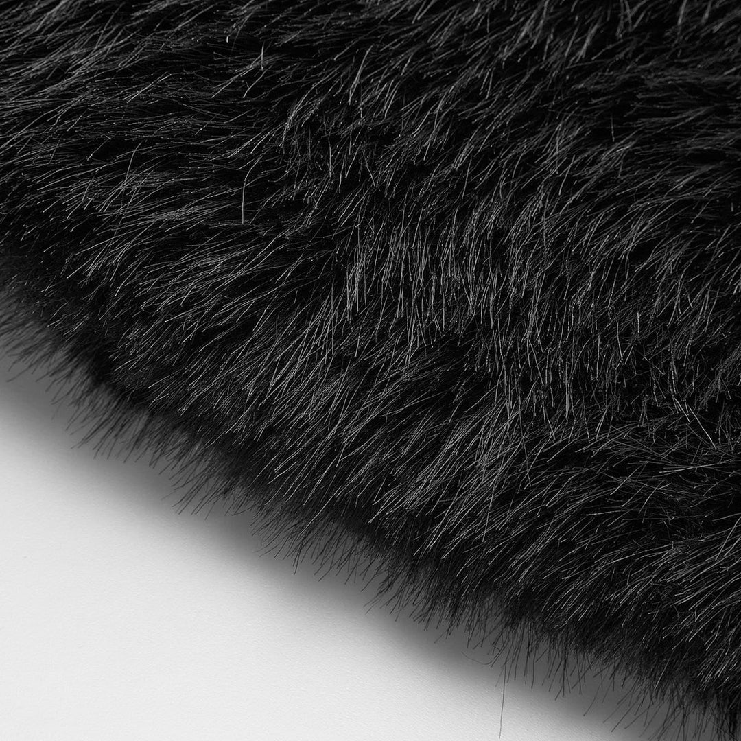 Jade | Manteau de Luxe en Fourrure Synthétique Noire