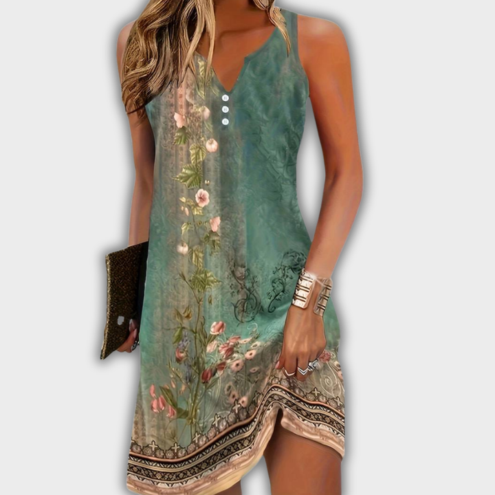 Dila - Robe Mini Sans Manches Confortable pour Femmes