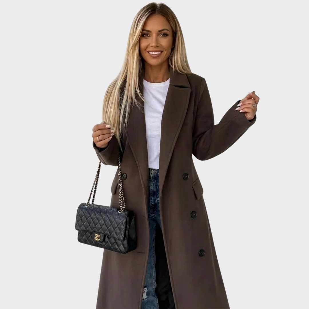Manteau épais croisé pour femme