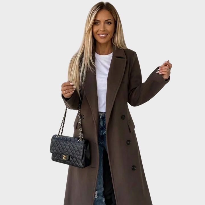 Manteau épais croisé pour femme