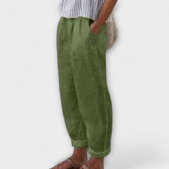 Clara – Pantalon avec Ceinture Douce et Poches Latérales Pratiques