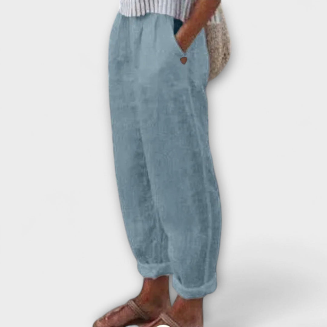 Clara – Pantalon avec Ceinture Douce et Poches Latérales Pratiques