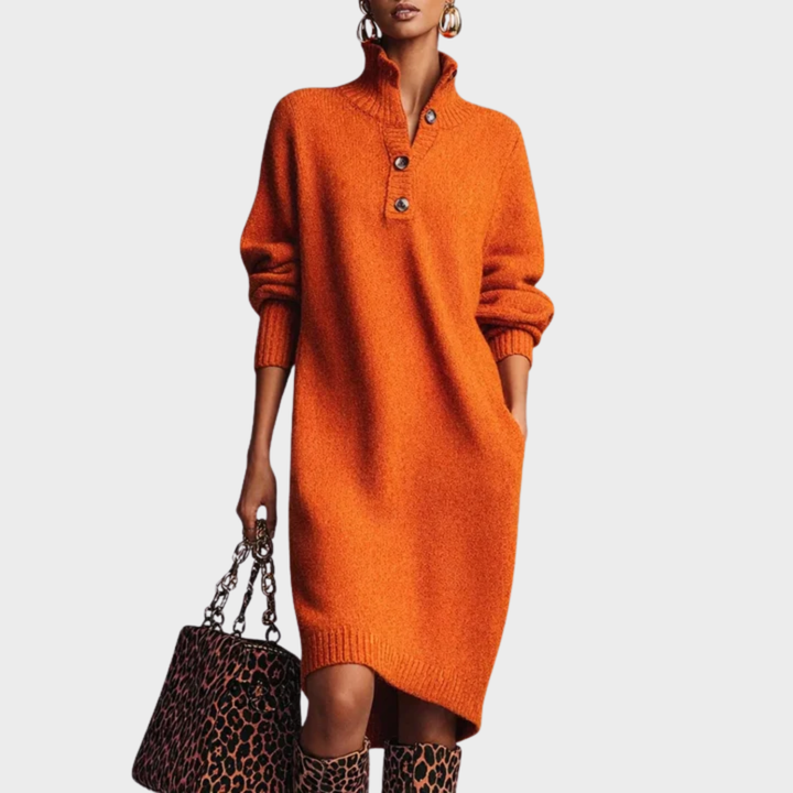 Nancy | Robe d'Hiver Élégante avec Boutons
