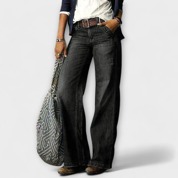 Cess – Pantalon en Denim à Jambes Larges