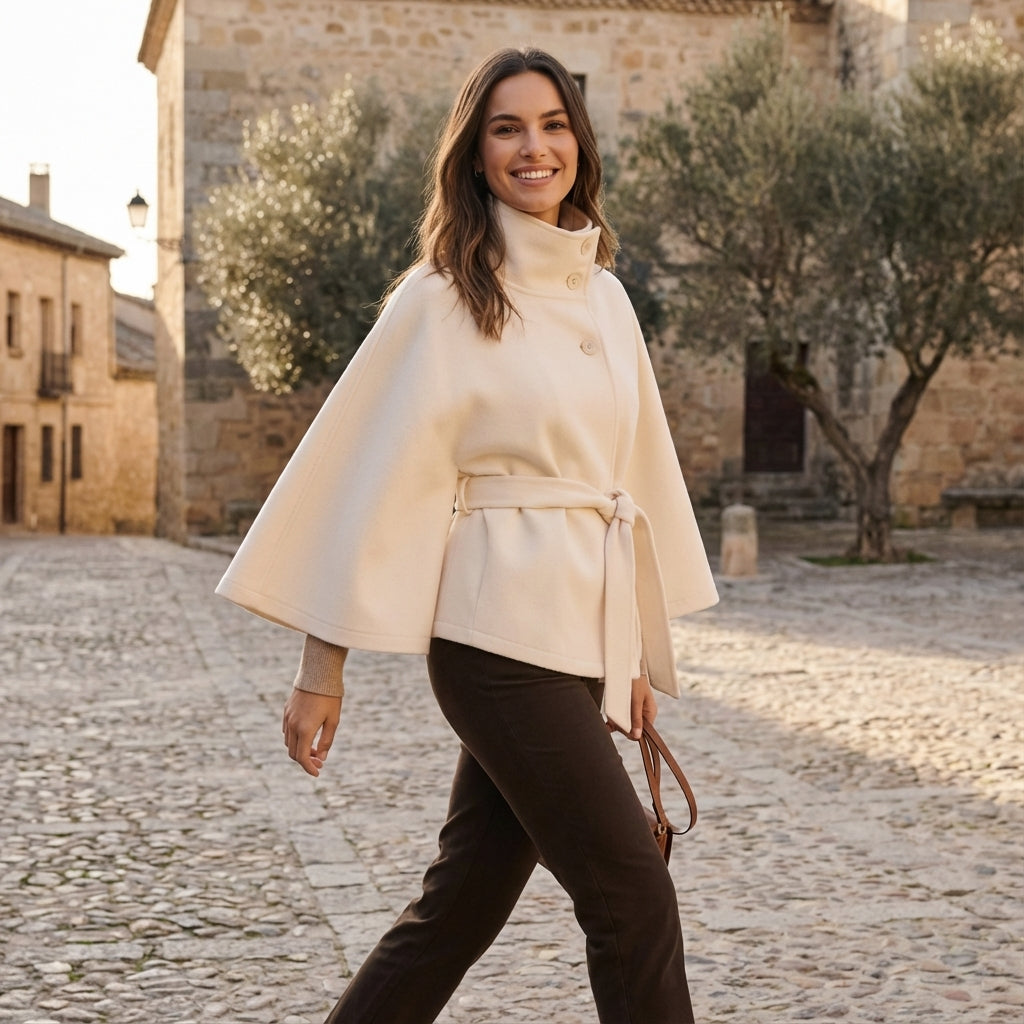 Charlotte | Manteau Cape pour Femmes en Mélange de Laine