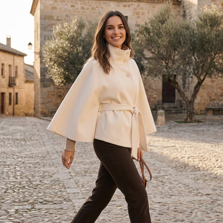Charlotte | Manteau Cape pour Femmes en Mélange de Laine