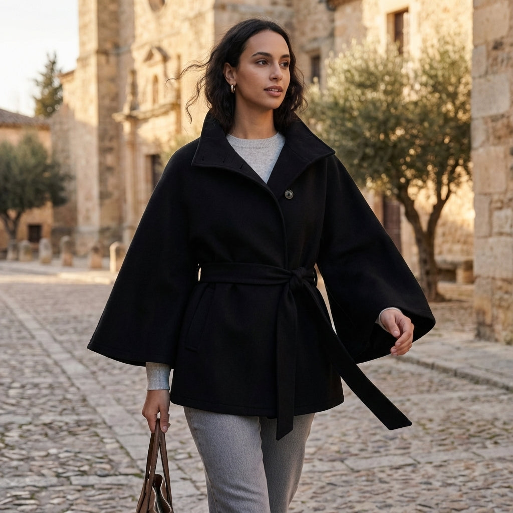 Charlotte | Manteau Cape pour Femmes en Mélange de Laine