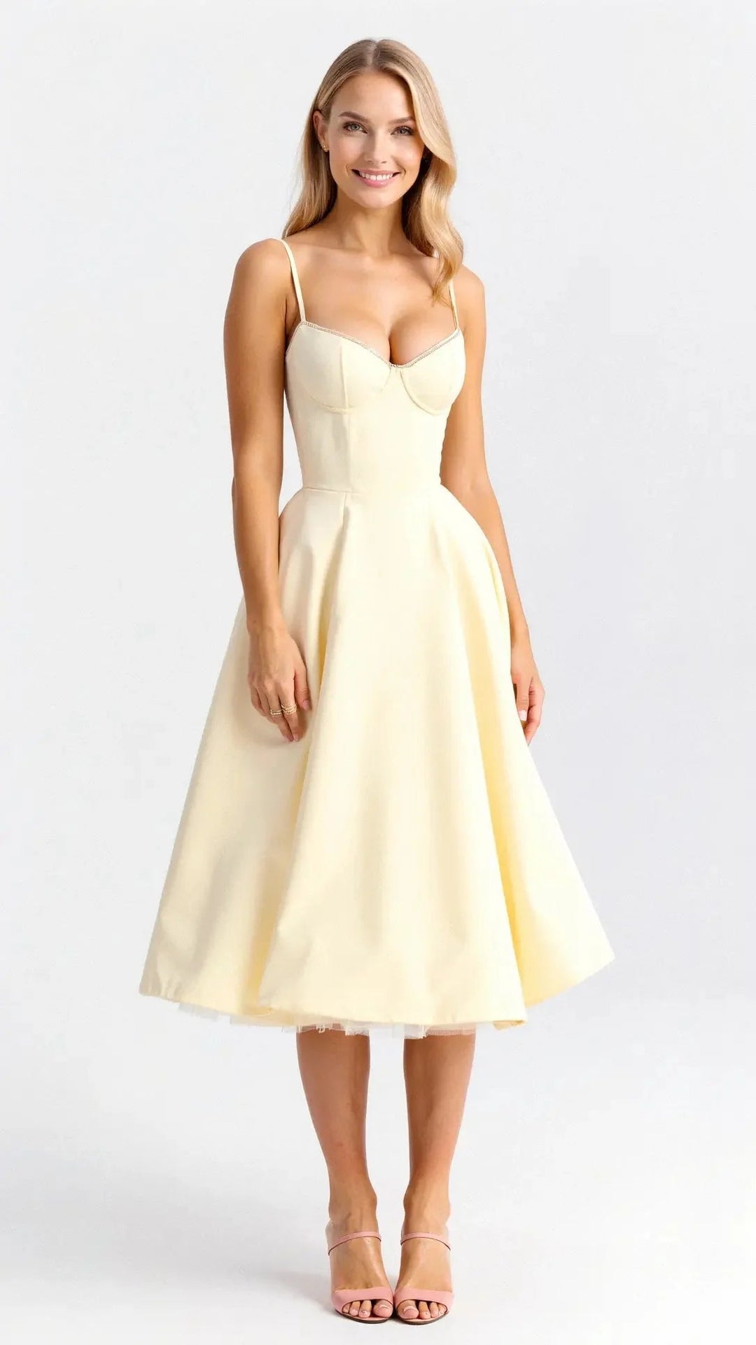 Robe Midi en Tulle Élégante Isolde