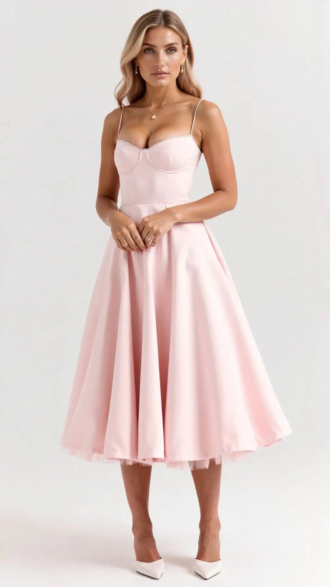 Robe Midi en Tulle Élégante Isolde