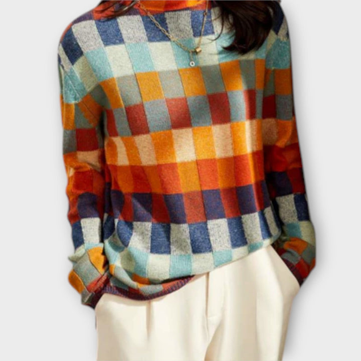 Jana | Pull à col roulé Patchwork
