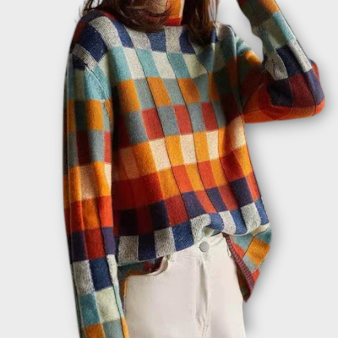 Jana | Pull à col roulé Patchwork