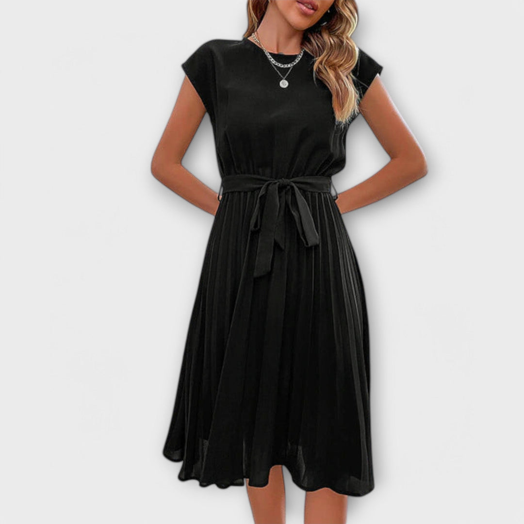 Claire - Robe Mini Décontractée à Manches Courtes Plissée