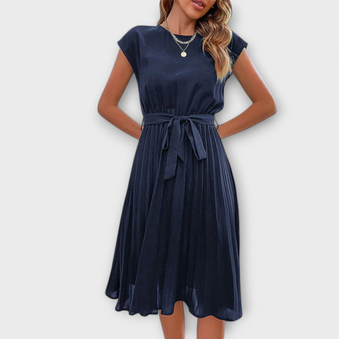 Claire - Robe Mini Décontractée à Manches Courtes Plissée