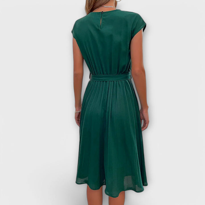 Claire - Robe Mini Décontractée à Manches Courtes Plissée