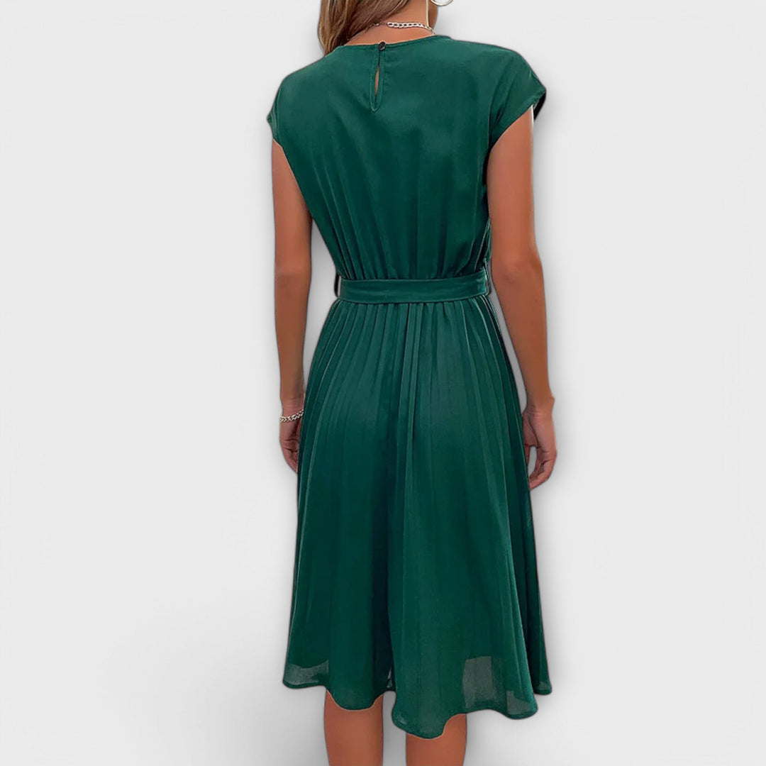 Claire - Robe Mini Décontractée à Manches Courtes Plissée
