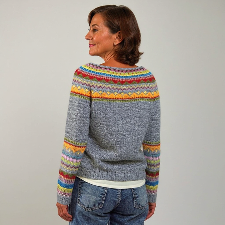 Joanna | Pull en Tricot Islandais Vintage