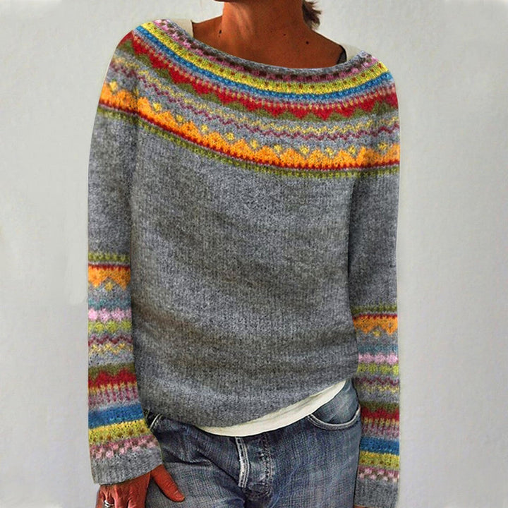Joanna | Pull en Tricot Islandais Vintage
