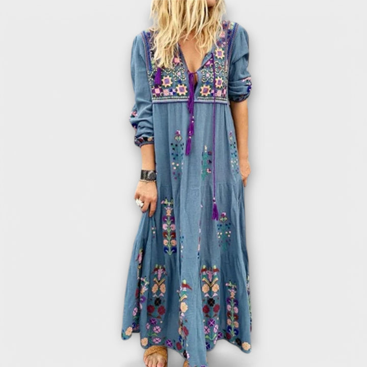 Vivi - La robe maxi en lin Boho de Lässig
