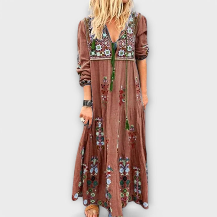 Vivi - La robe maxi en lin Boho de Lässig