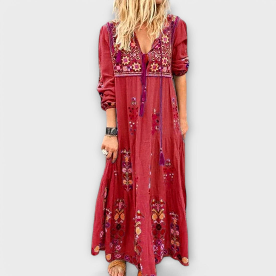 Vivi - La robe maxi en lin Boho de Lässig
